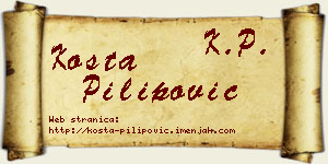Kosta Pilipović vizit kartica